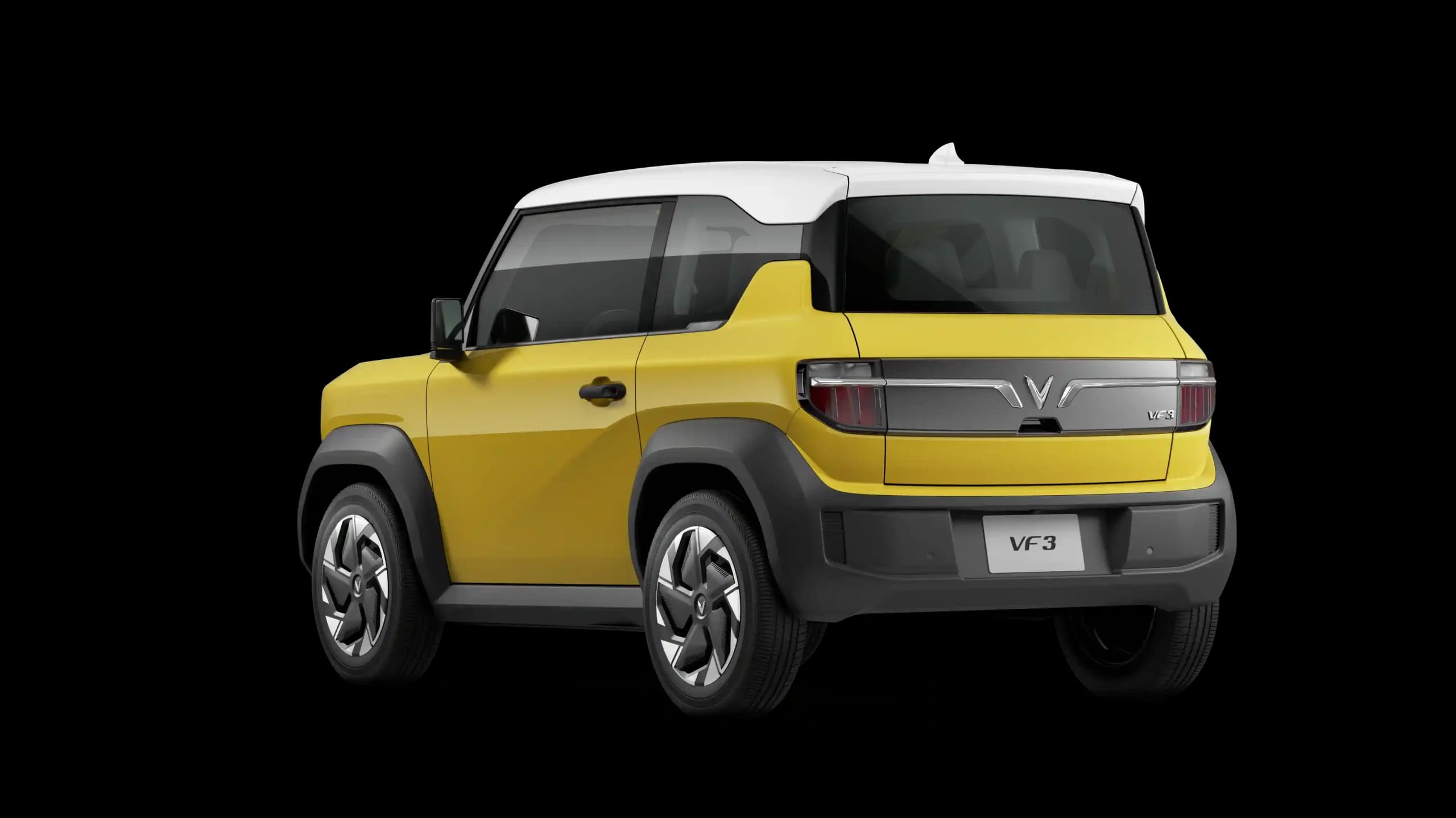 Vinfast VF 3 la-zăng 5 cánh render 3d phía sau bên trái